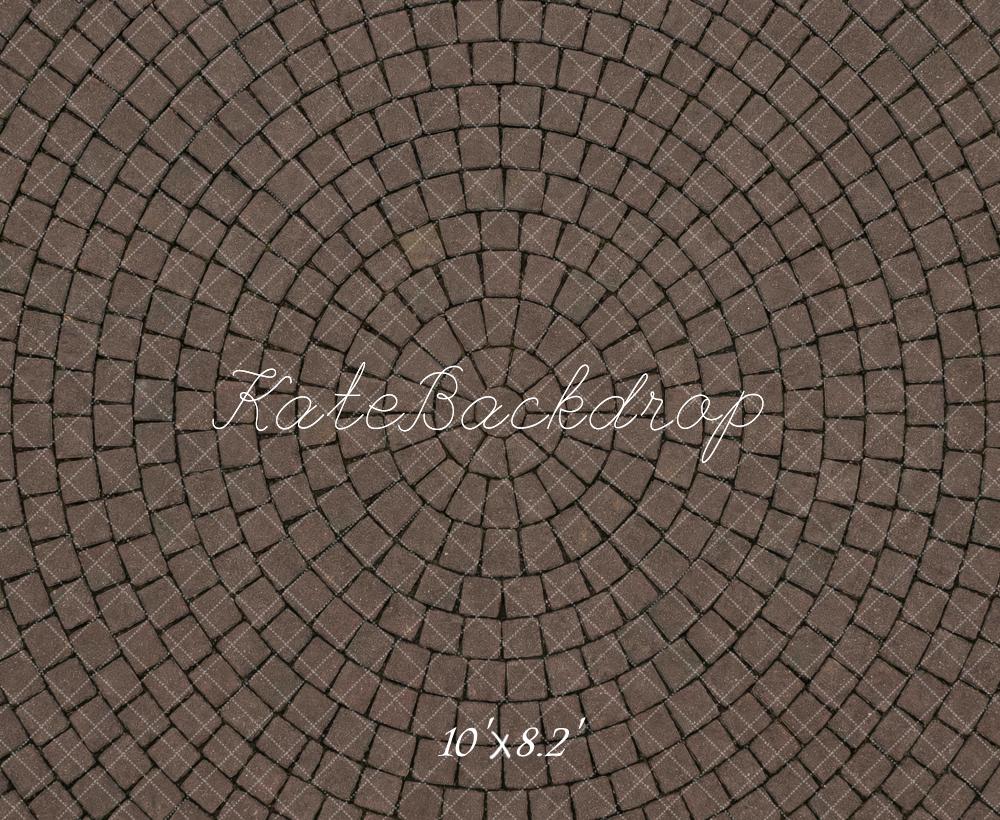 Kate Brown Cobblestone Pattern Floor Backdrop Designed by Mini MakeBelieve