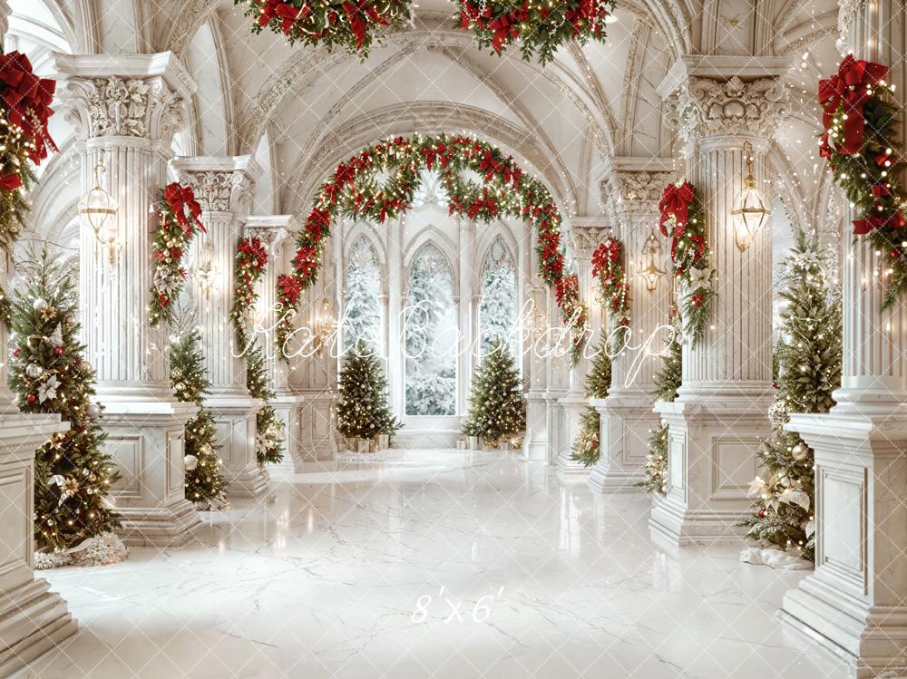 Kate Christmas Architecture Elegant Garland Archway Columns Backdrop Designed by Emetselch