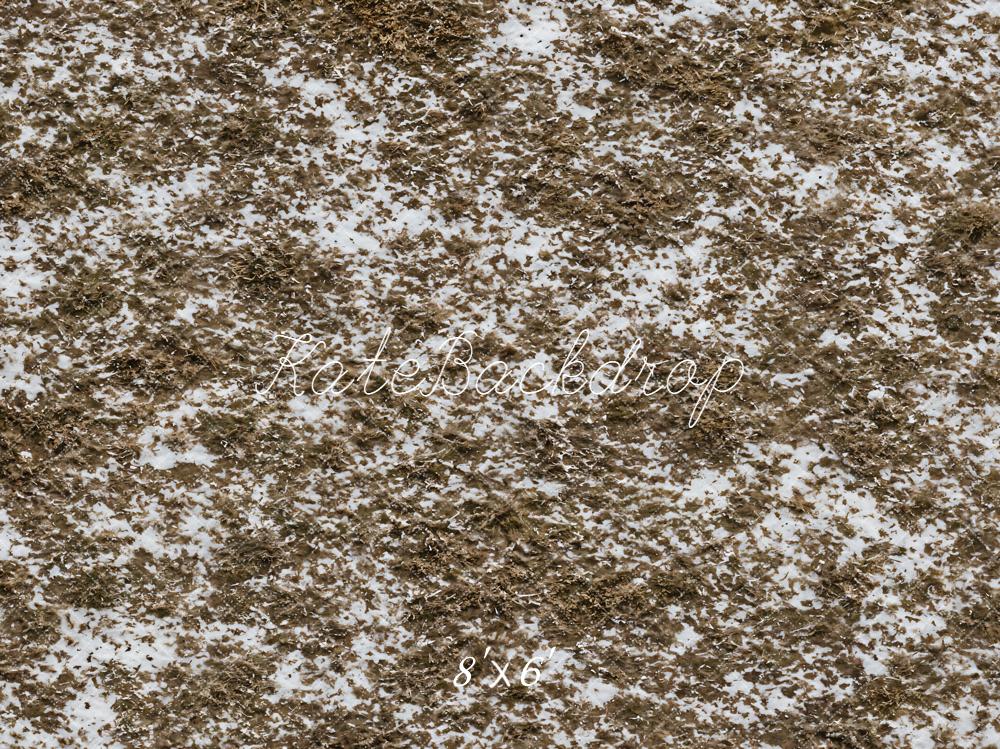 Kate Snowy Ground Dry Grass Floor Printed Backdrop Designed by Emetselch