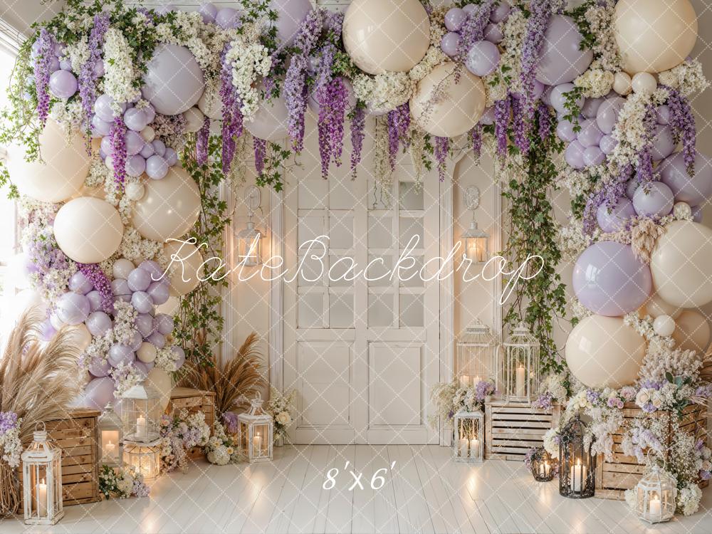 Kate Spring Flower Arch Balloon Lantern Crate Door Backdrop Designed by Emetselch
