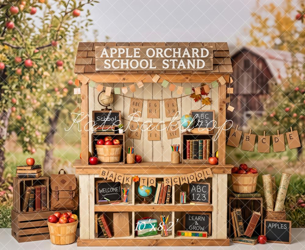 Kate Back To School Apple Orchard Stand Printed Backdrop Designed by Patty Roberts