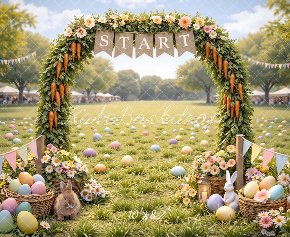 Kate Easter Bunny Flower Arch Egg Hunt Backdrop Designed by Mini MakeBelieve