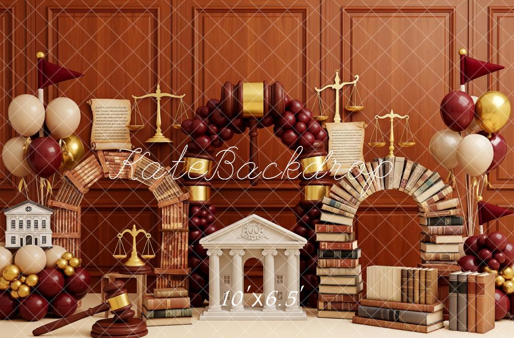 Kate Cake Smash Little Court Law Books Justice Scales Balloons Backdrop Designed by Patty Roberts