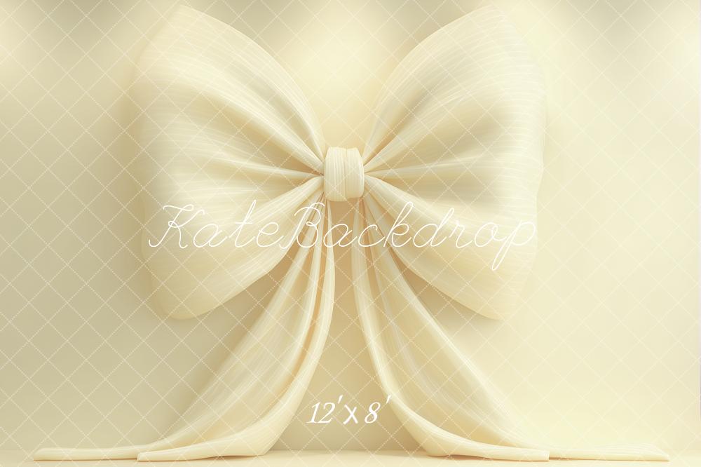 Kate Cream Large Bow Printed Backdrop Designed by Angela Miller