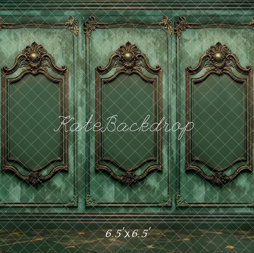 Kate Boudoir Vintage Green Ornate Wall Backdrop Designed by Kate Image
