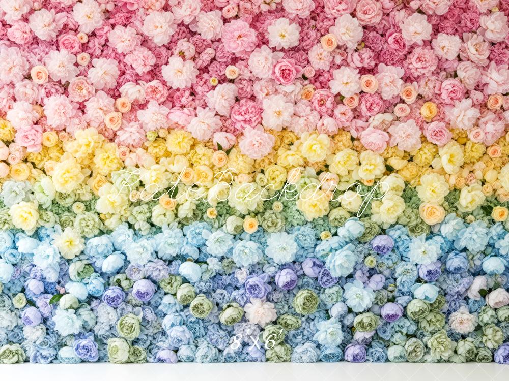 Kate Rainbow Flower Wall Gradient Backdrop Designed by Patty Roberts