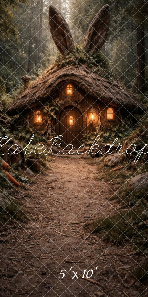 Kate Sweep Fairy Fantasy Bunny House Forest Printed Backdrop Designed by Vertigo Productions