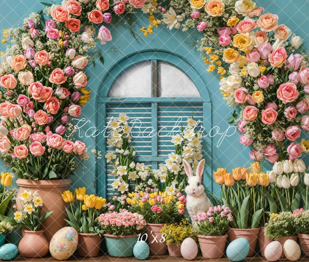 Architettura di Pasqua Con Coniglietto e Uova di Fiori Designed by Emetselch