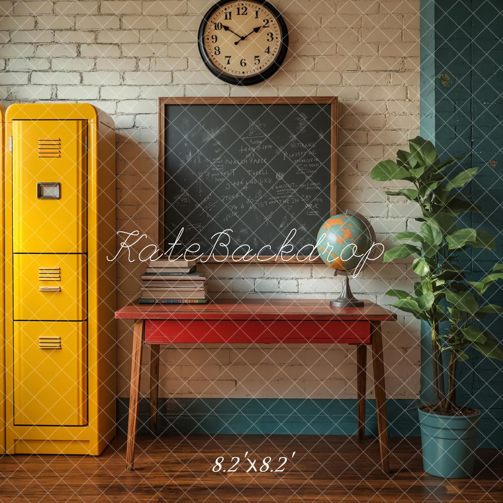 Kate Back to School Chalkboard Lockers Backdrop Designed by Emetselch