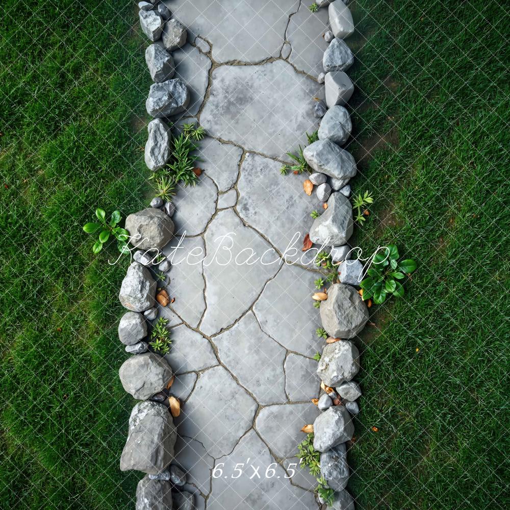 Kate Spring Stone Path with Rocks and Grass Backdrop Designed by Mini MakeBelieve
