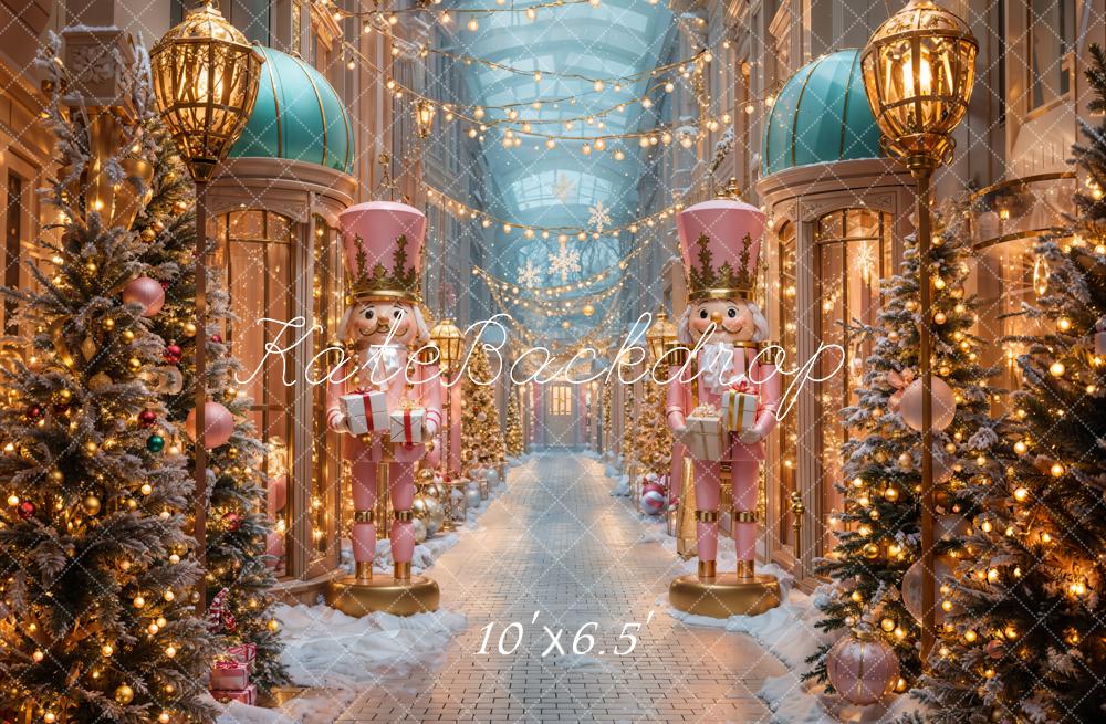 Kate Christmas Street Nutcracker Shop Lights Backdrop Designed by Emetselch