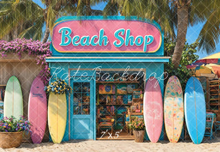 Kate Summer Beach Shop Surfboards Printed Backdrop Designed by Emetselch