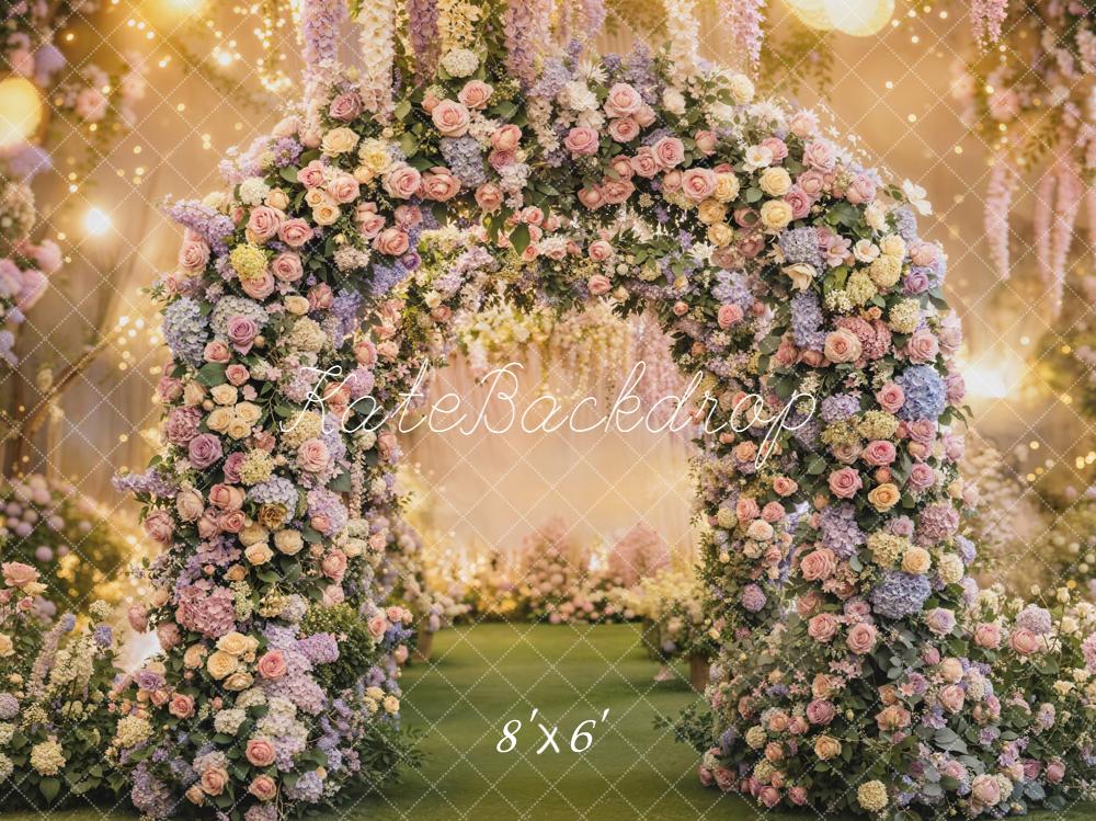 Kate Spring Flower Arch Pastel Floral Garden Backdrop Designed by Emetselch