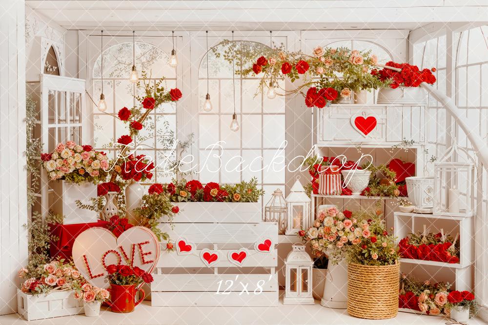 TEST Kate Valentine's Day Red Roses Heart Flower Arrangement Backdrop Designed by Emetselch