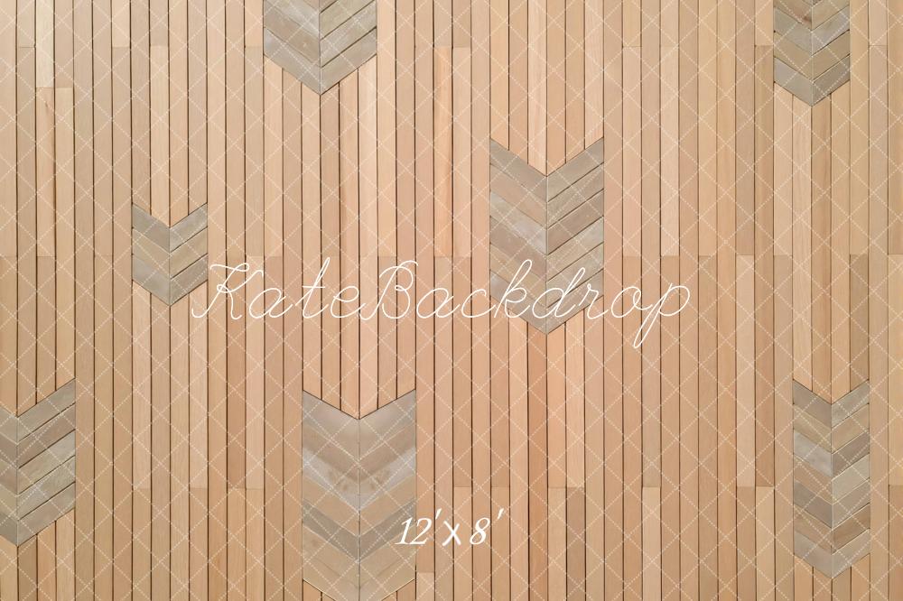 Kate Beige Herringbone Chevron Wood Floor Backdrop Designed by Mini MakeBelieve