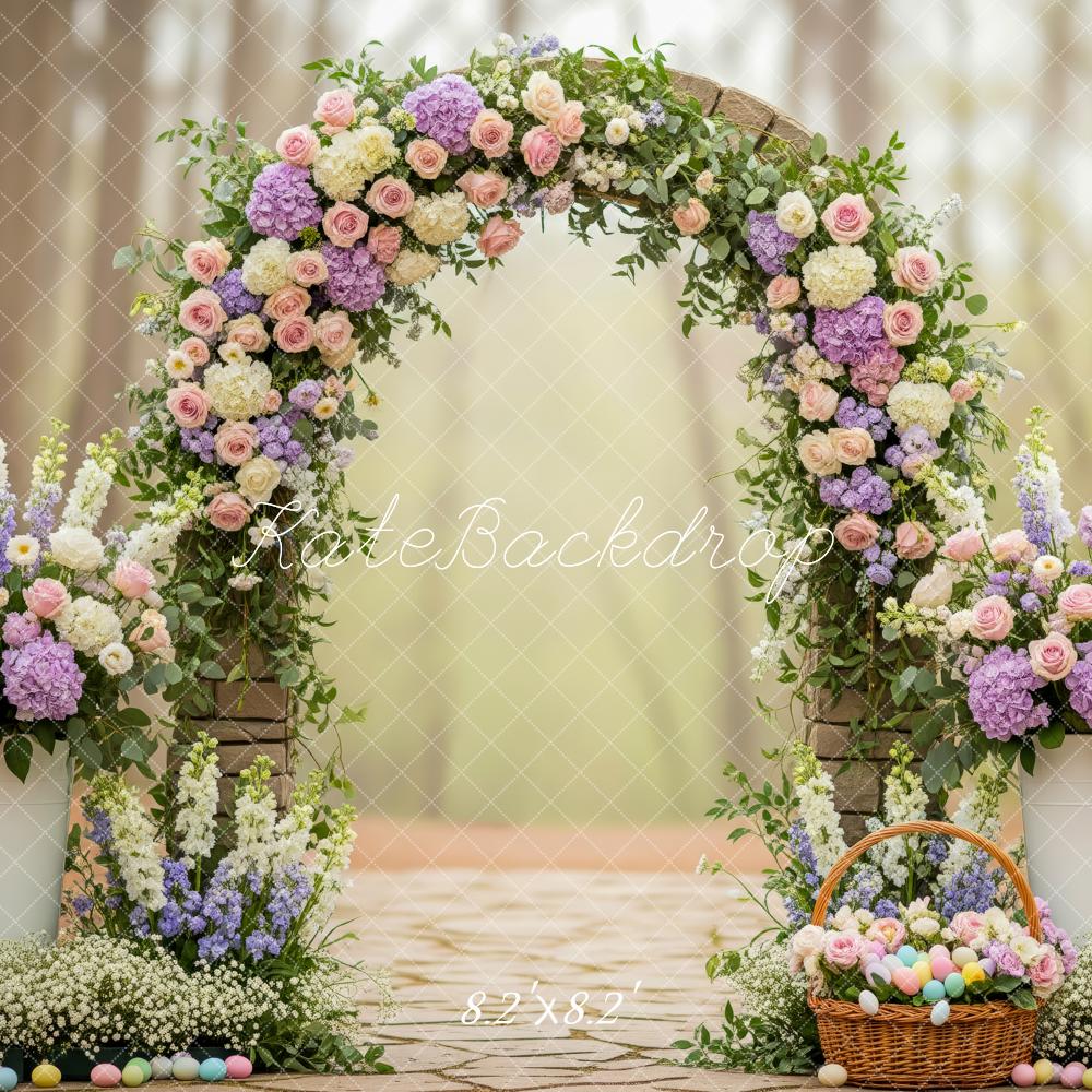 Kate Easter Flower Arch Pastel Flowers Backdrop Designed by Patty Roberts