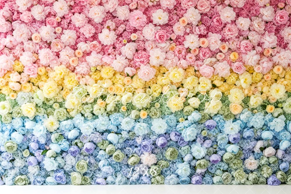 Kate Rainbow Flower Wall Gradient Backdrop Designed by Patty Roberts