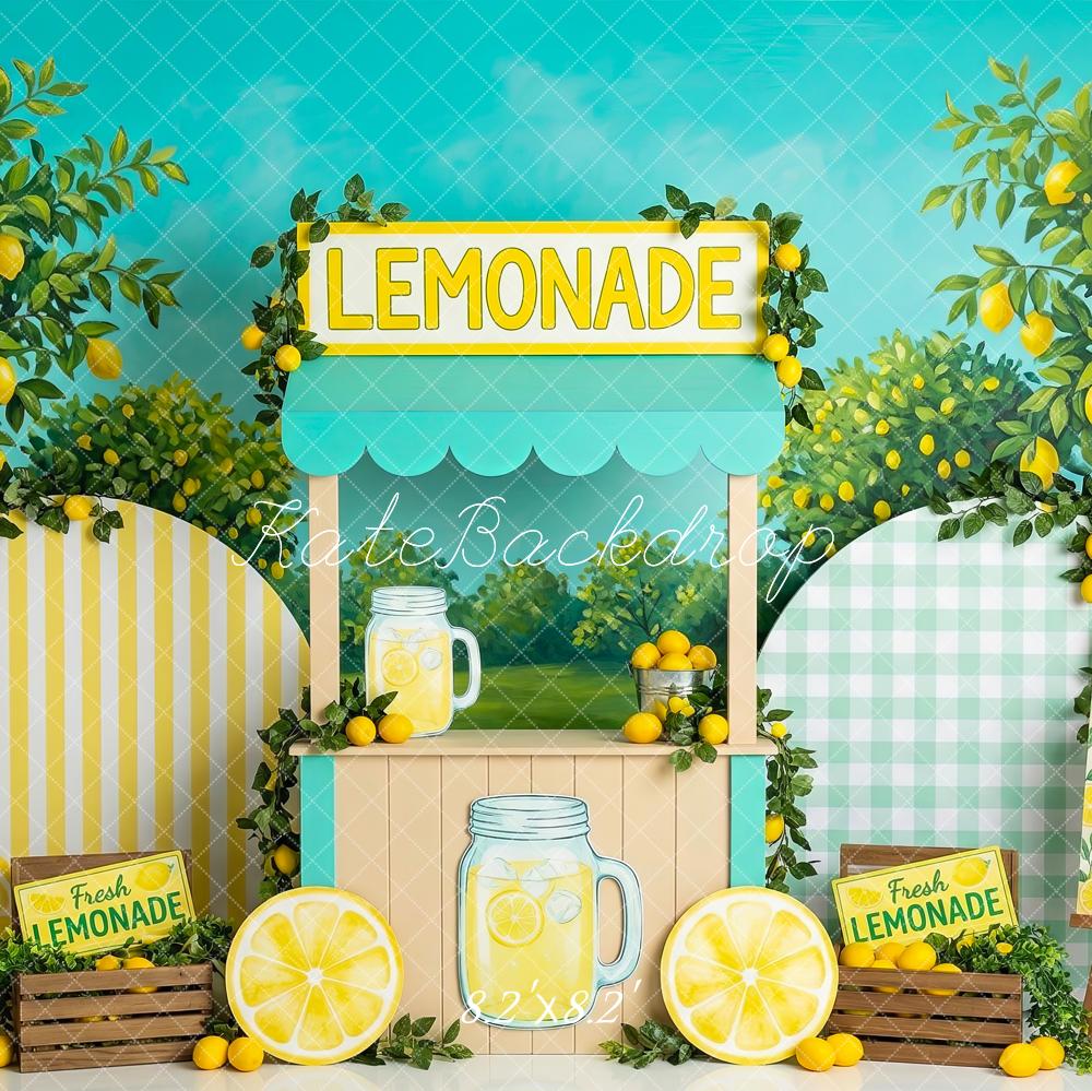 Kate Summer Lemonade Stand Tree Picnic Printed Backdrop Designed by Patty Roberts