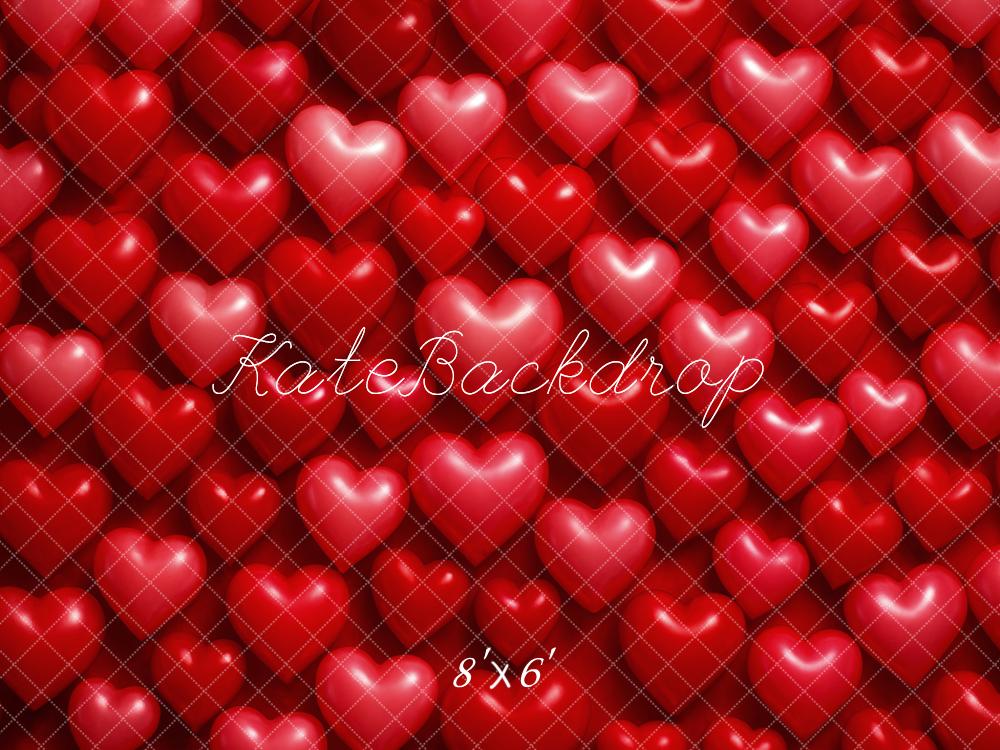 Kate Valentine's Day Red Heart Pattern Backdrop Designed by Megan Leigh Photography
