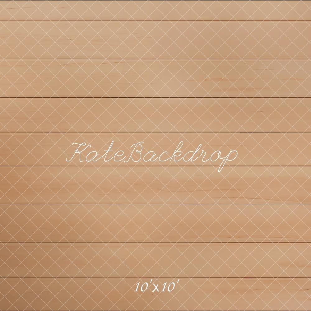 Kate Light Wood Plank Floor Printed Backdrop Designed by Kate Image