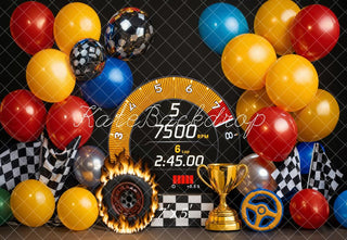 Cake Smash Racing Velocímetro Globos Fondo Diseñado por Emetselch