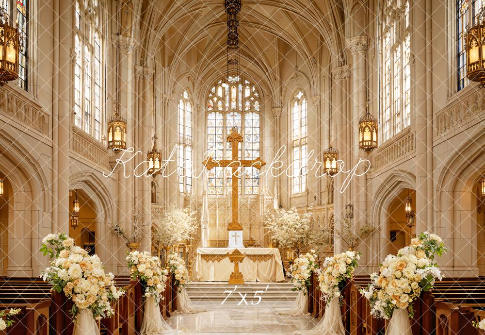 Kate Retro Church Floral Architecture Backdrop Designed by Emetselch