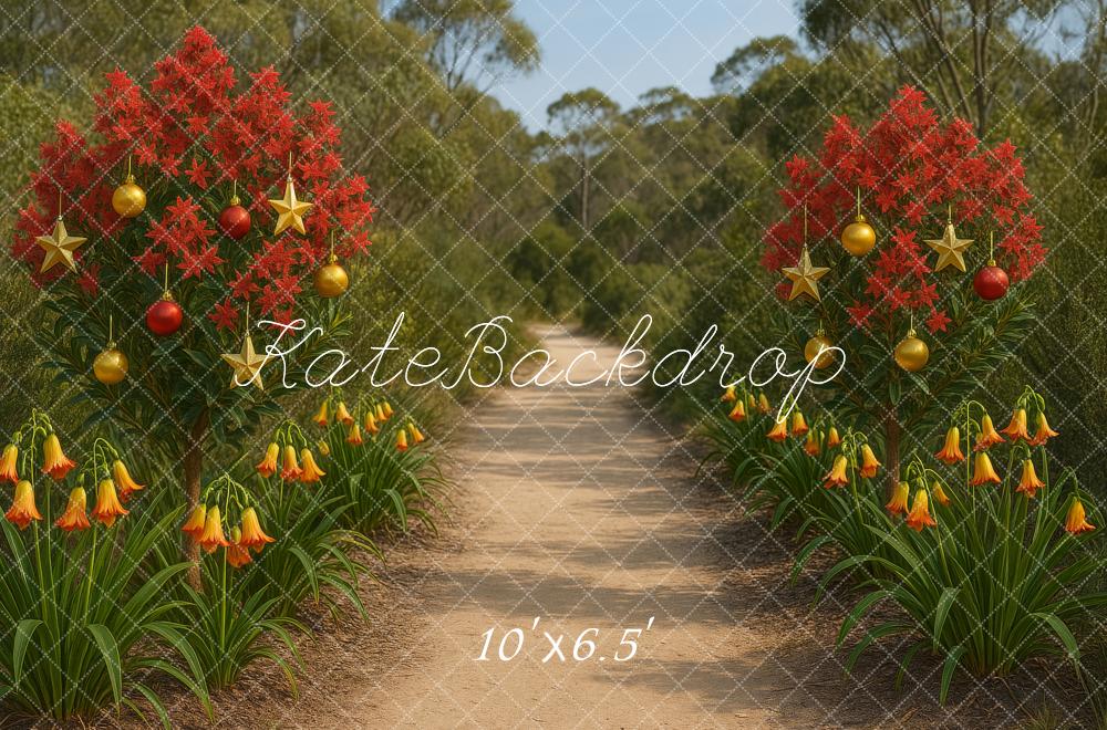 Kate Australian Christmas Floral Pathway Backdrop Designed by Megan Leigh Photography