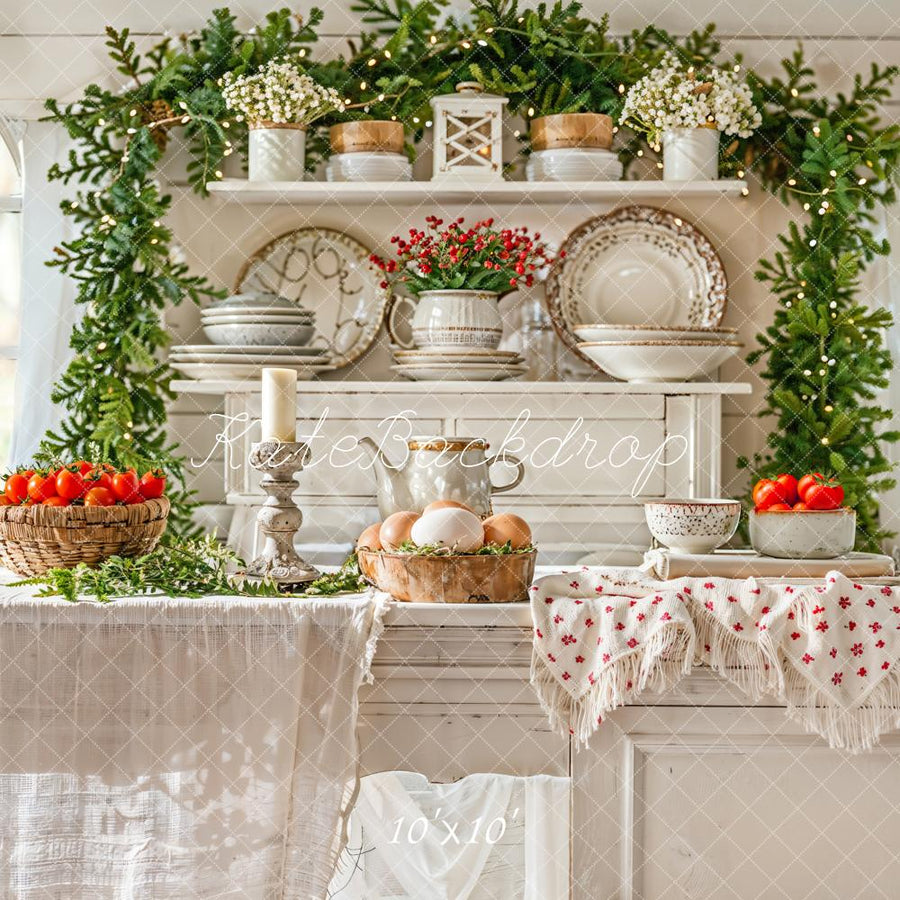 Rustic Kitchen Farmhouse Culinary Backdrop