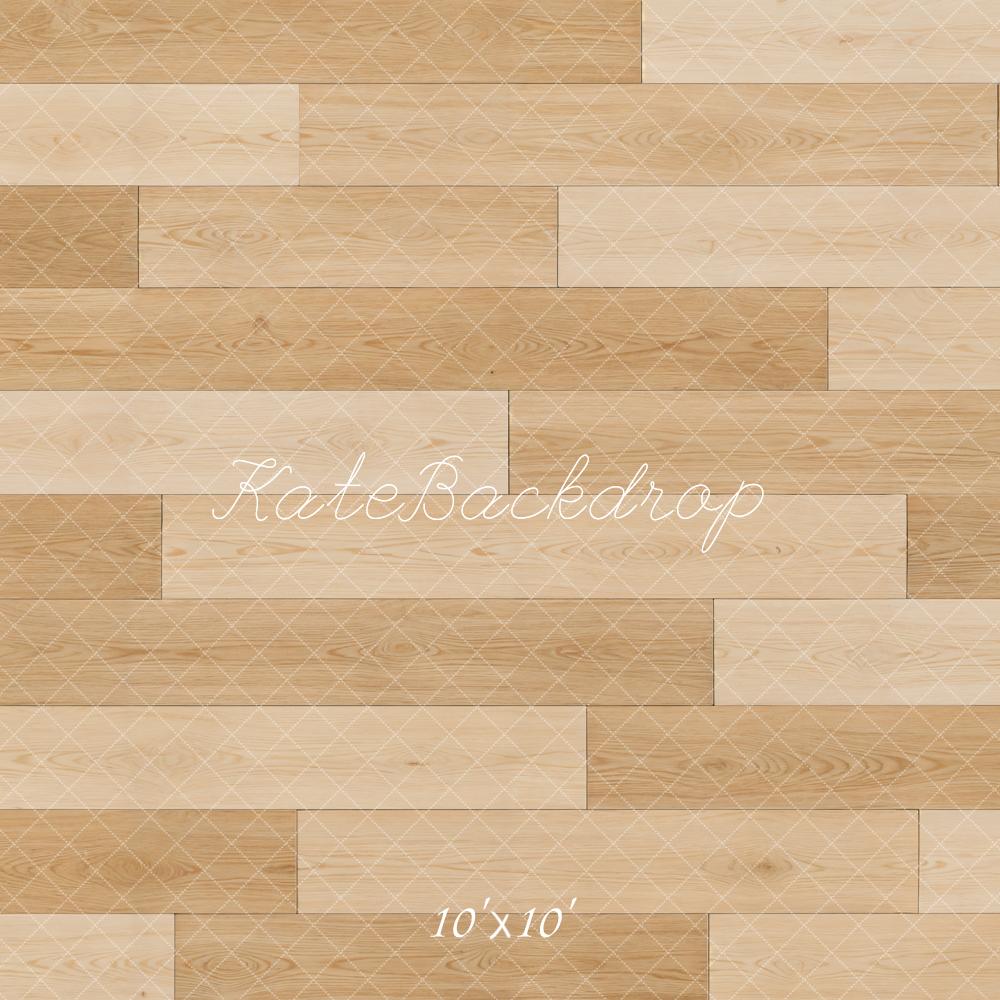 Kate Tan Wood Plank Floor Printed Backdrop Printed Backdrop Designed by Kate Image
