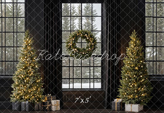 Kerstbomen Retro Zwarte Foto Achtergrond Designed by Emetselch
