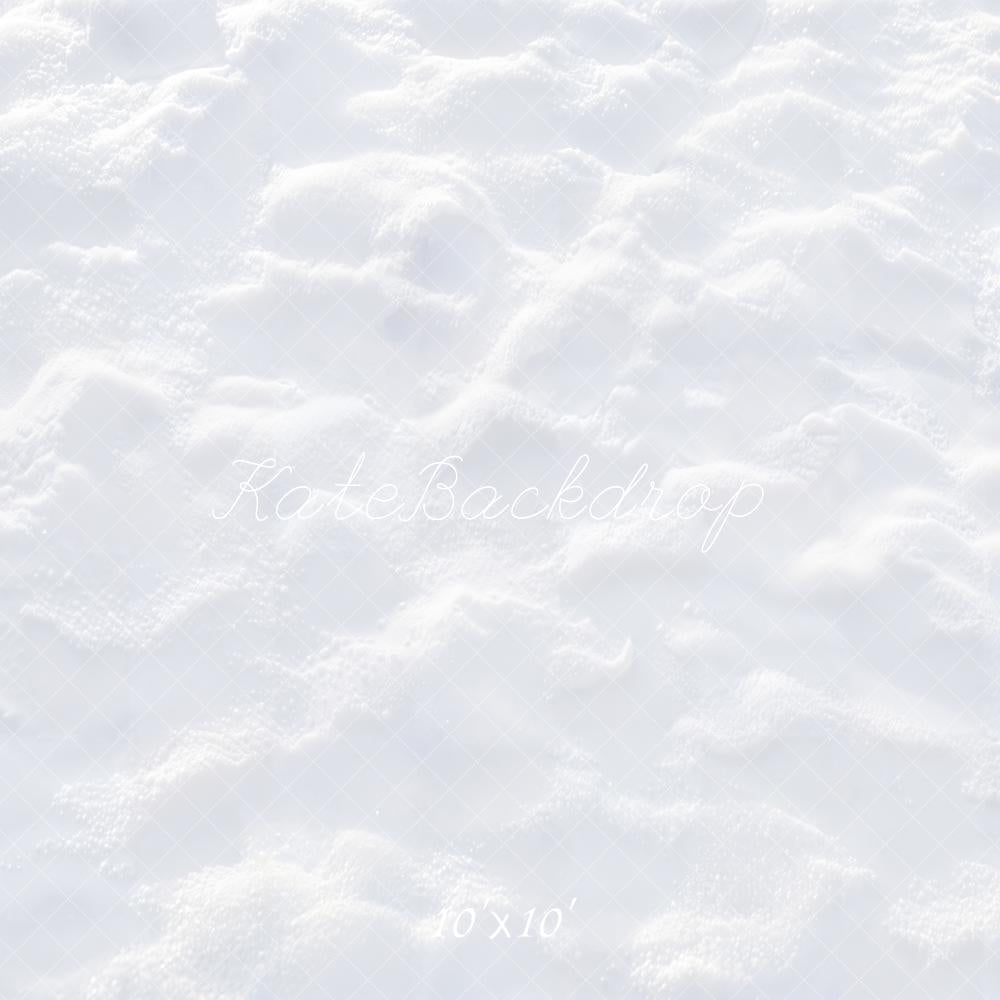 Kate Winter Snow Texture White Floor Printed Backdrop Designed by Kate Image