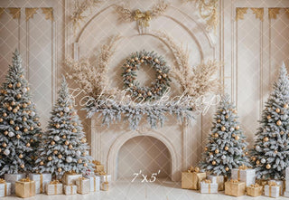 Alberi di Natale e Regali Retro Camino Sfondo Progettato da Emetselch