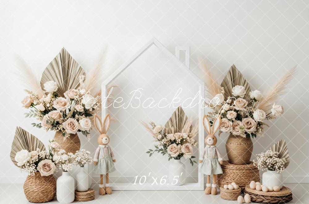 Kate Spring Bunny Neutral Flower Arch Backdrop Designed by Patty Roberts