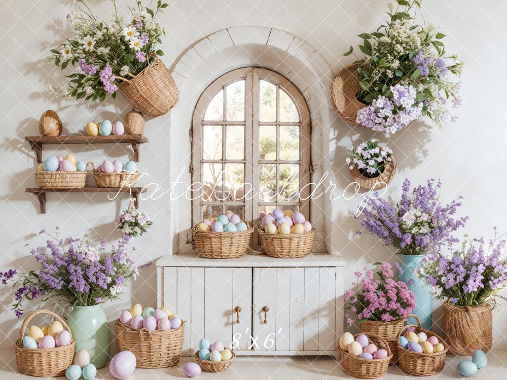 Cestas de flores de huevo de Pascua para ventanas Diseñado por Emetselch