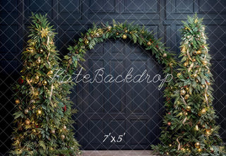 Kate Christmas Tree Arch Black Vintage Wall Printed Backdrop Designed by Emetselch