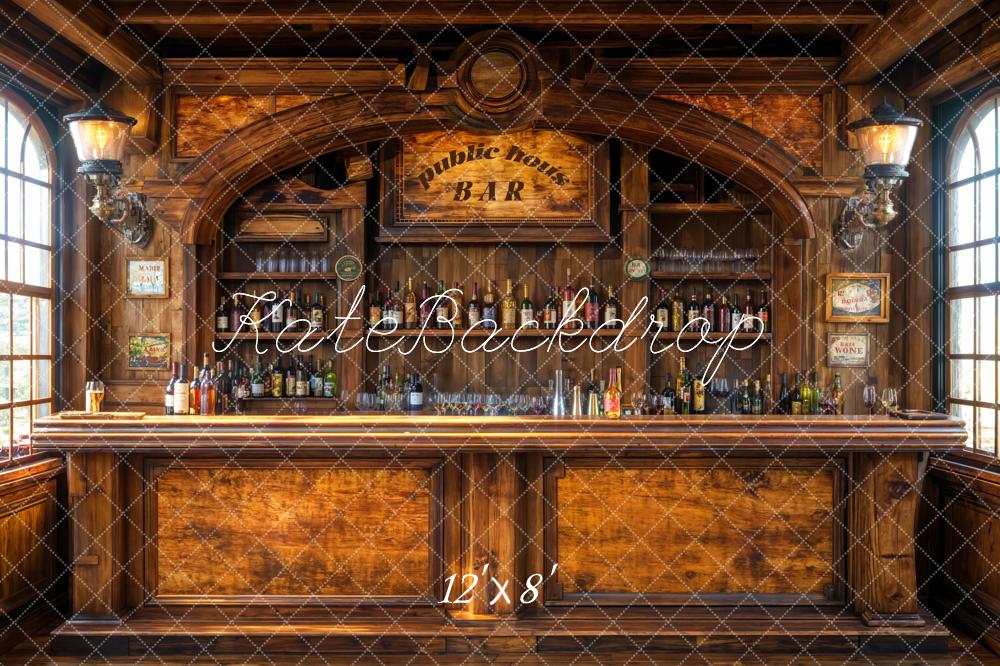 Fondo de madera vintage de bar para el Día del Padre diseñado por Emetselch