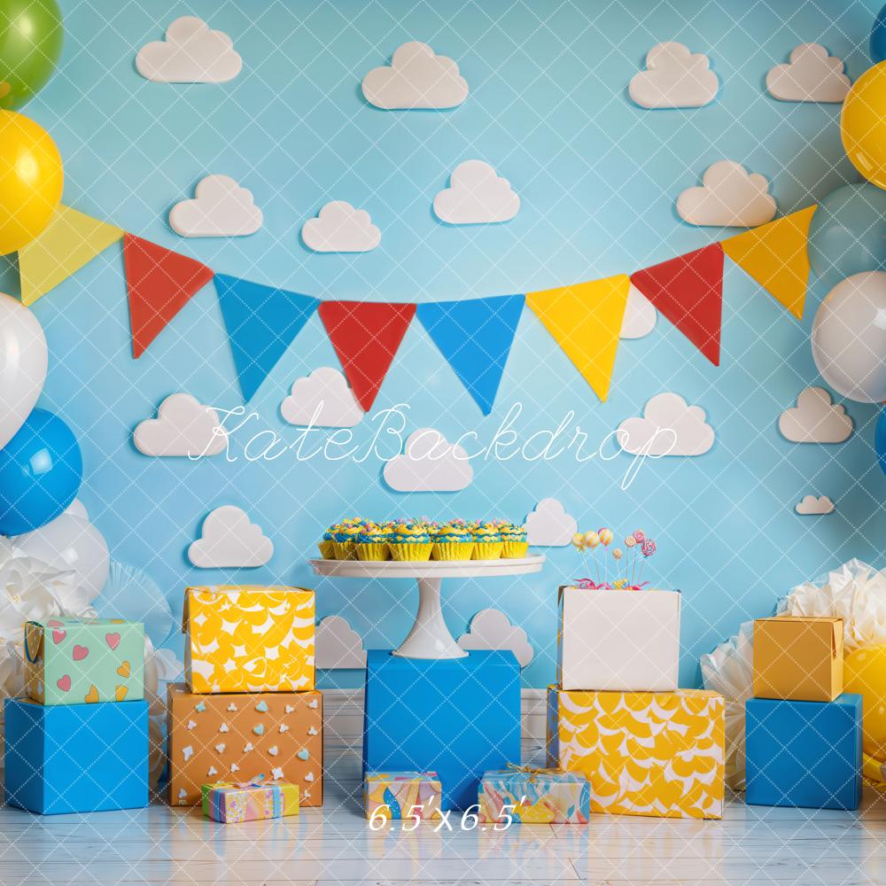 Kate Birthday Party Colorful Toy Balloons Backdrop Designed by Emetselch