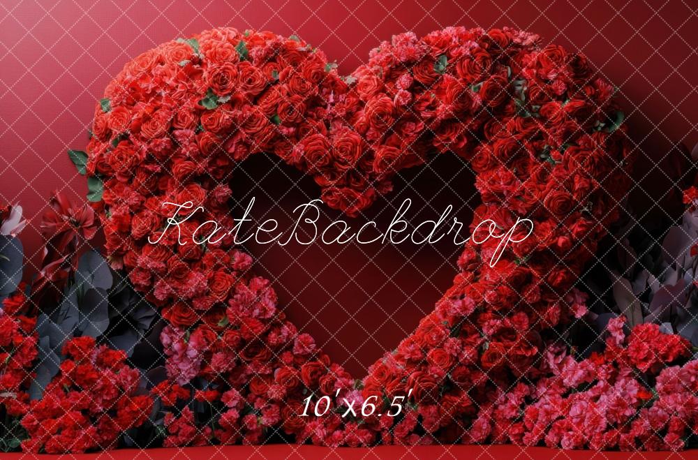 Kate Valentine Heart Rose Floral Backdrop Designed by Mini MakeBelieve