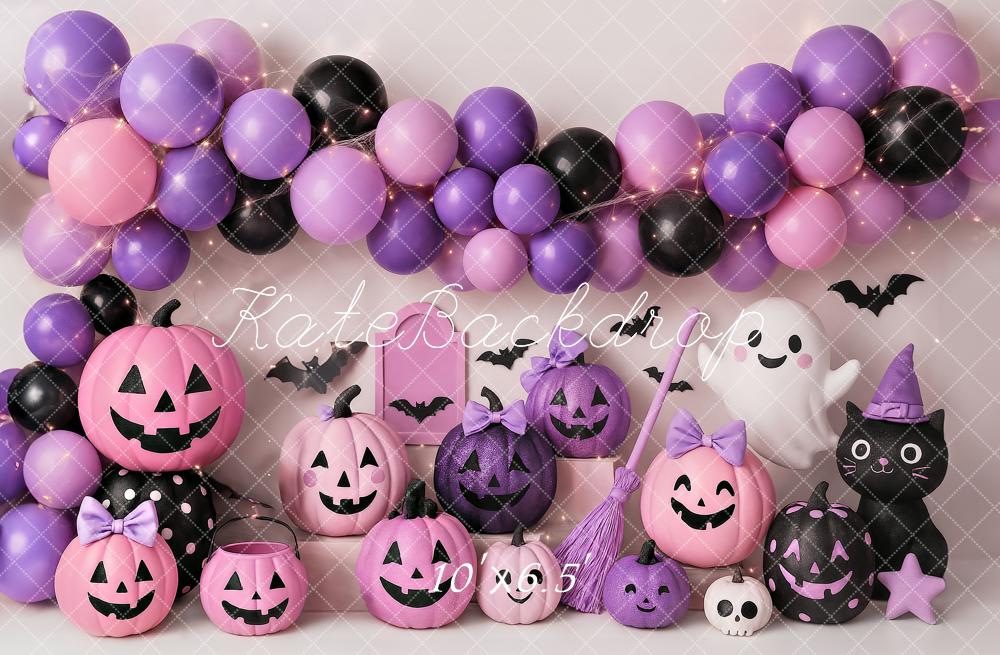 Halloween Cake Smash Pumpkin Lanterns Ghost Foto Achtergrond Designed by Ashley Paul