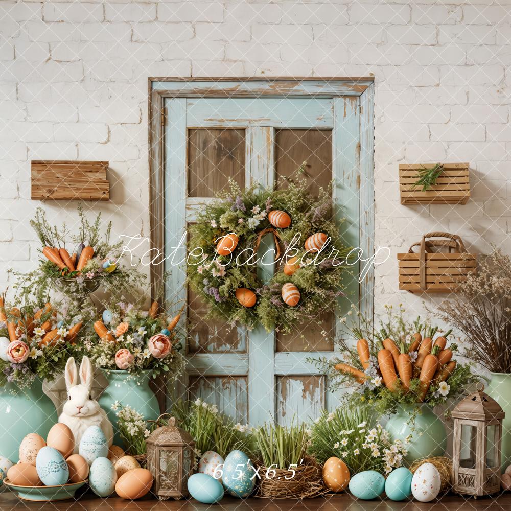 Kate Easter Bunny Floral Rustic Barn Backdrop Designed by Emetselch