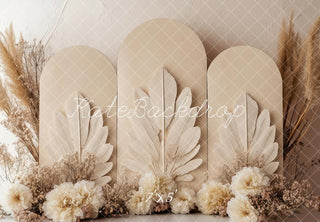 Boho Bloemen Beige Paneel Foto Achtergrond Designed by Patty Roberts