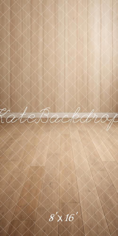 Kate Sweep Light Brown Wood Floor Printed Backdrop Designed by Vertigo Productions