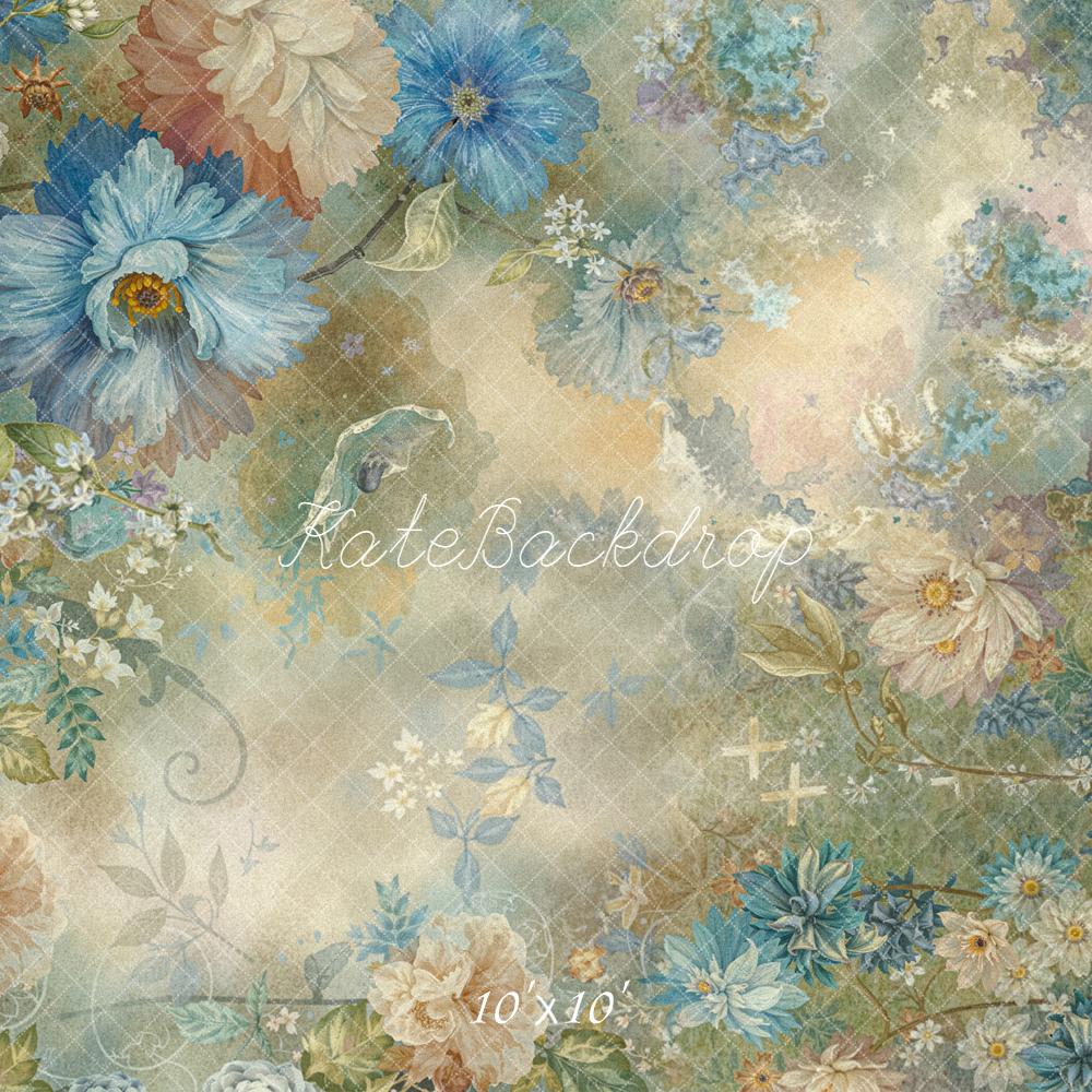 KBPA 2025 Kate Fine Art Blue Floral Abstract Texture Backdrop Designed by Emetselch
