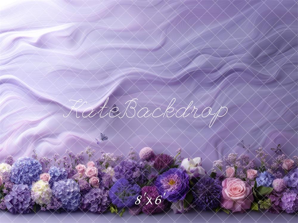 Kate Purple Paint Floral Backdrop Designed by Mini MakeBelieve