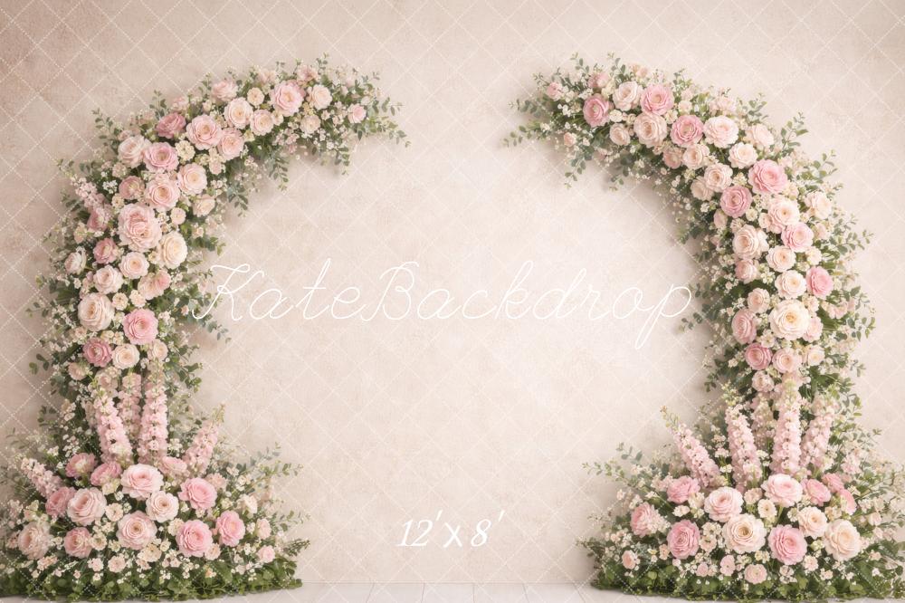 Kate Spring Flower Arch Pink Roses Backdrop Designed by Megan Leigh Photography