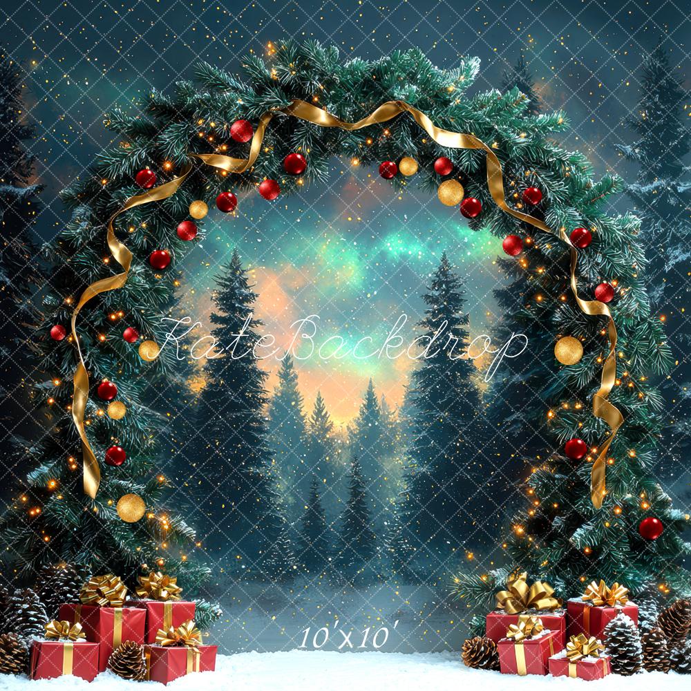 Kate Christmas Arch Forest Aurora Gifts Backdrop Designed by Mini MakeBelieve