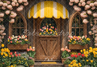 Kate Spring Floral Door Wooden Printed Backdrop Designed by Emetselch