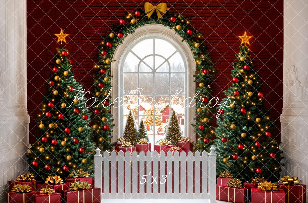 Kate Christmas Tree Arch Window Garland Fence Backdrop Designed by Mini MakeBelieve