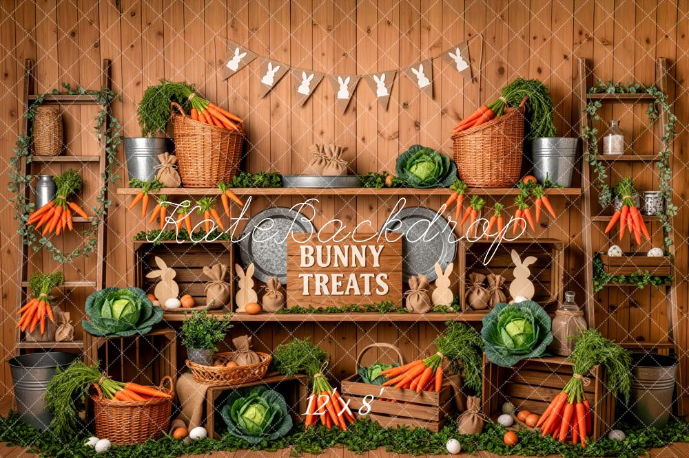 Kate Easter Bunny Treats Carrots Wooden Shelves Backdrop Designed by Patty Roberts