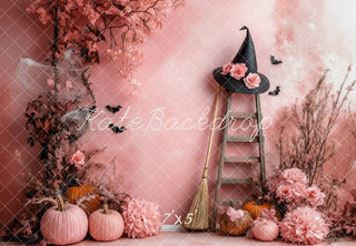 Kate Halloween Pink Witch’s Corner Printed Backdrop Designed by Patty Roberts